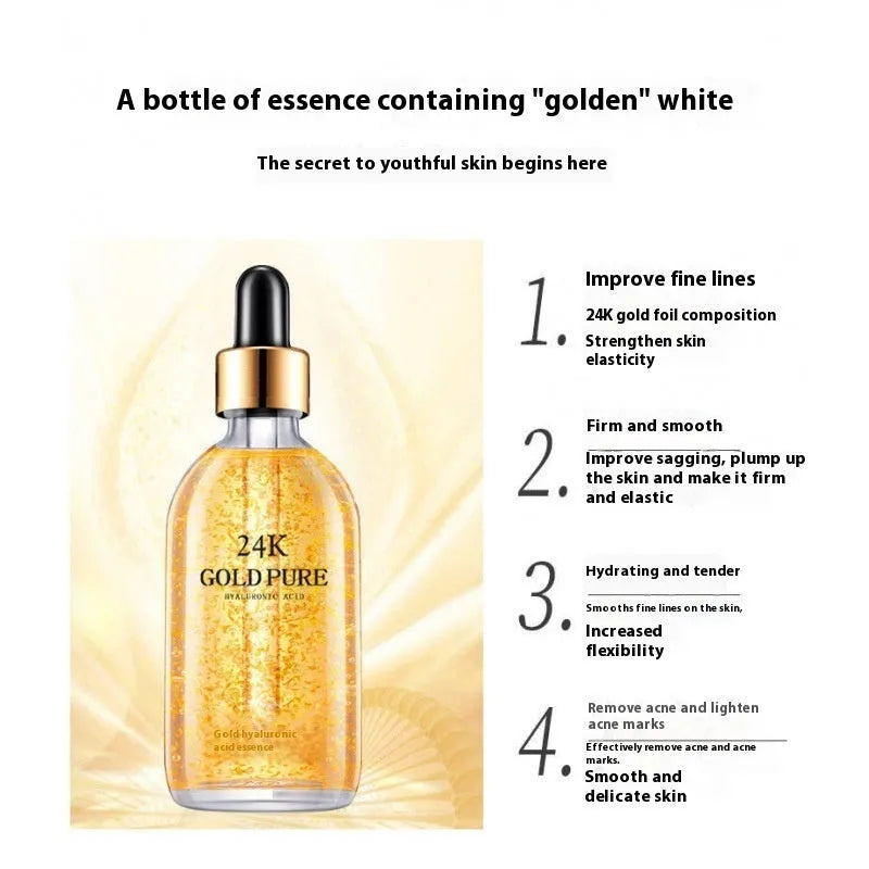24K gold nicotinamide hyaluronic acid facial essence 100g bottle
