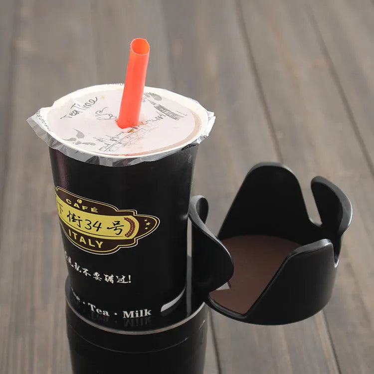 Car cup holder and phone mount bracket in black, brown, green, pink, and sky blue colours