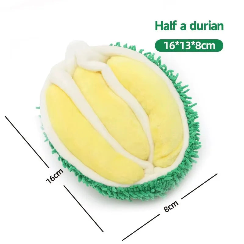 Interactive squeaky dog toy for puppies shaped as a banana monkey, made from non-toxic materials for small breed enrichment