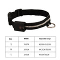 Black LED luminous dog collar with hand rope for night-time walking safety