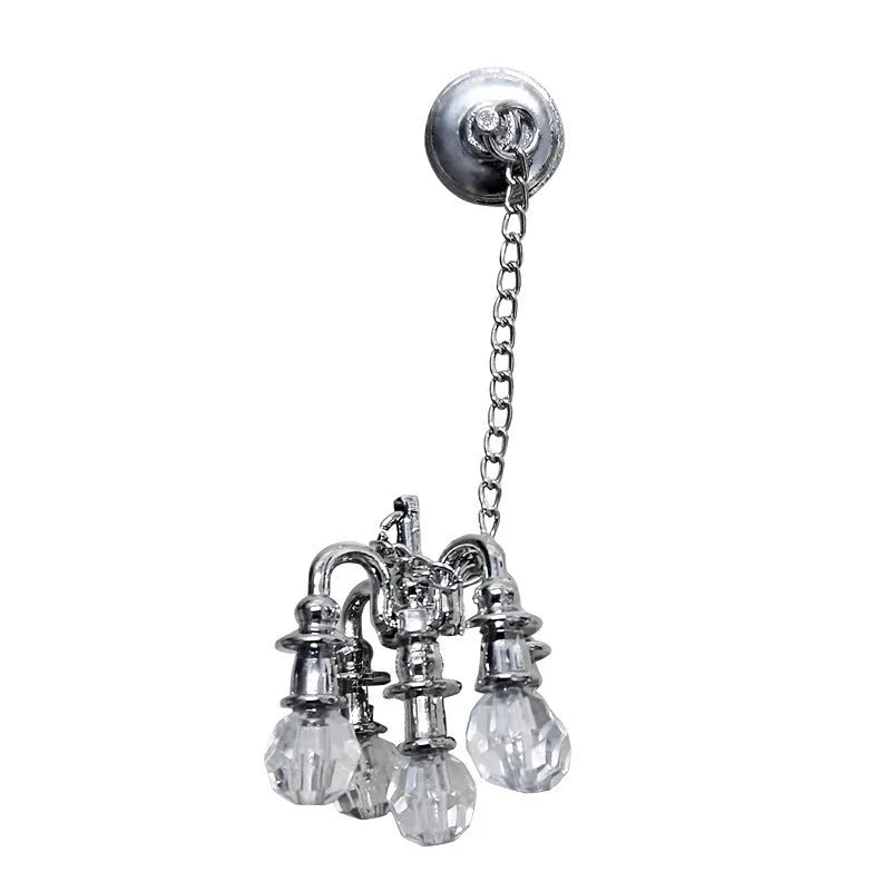Miniature gold and silver metal retro ceiling light decoration for photography props.