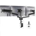 Black three-arm gas spring monitor mounting arm for 13 to 27 inch computer screens