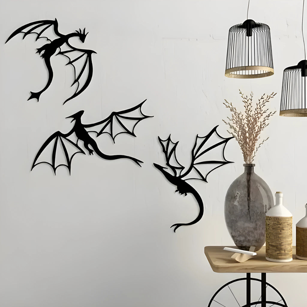 Black metal animal silhouette wall hanging decoration 30cm long side