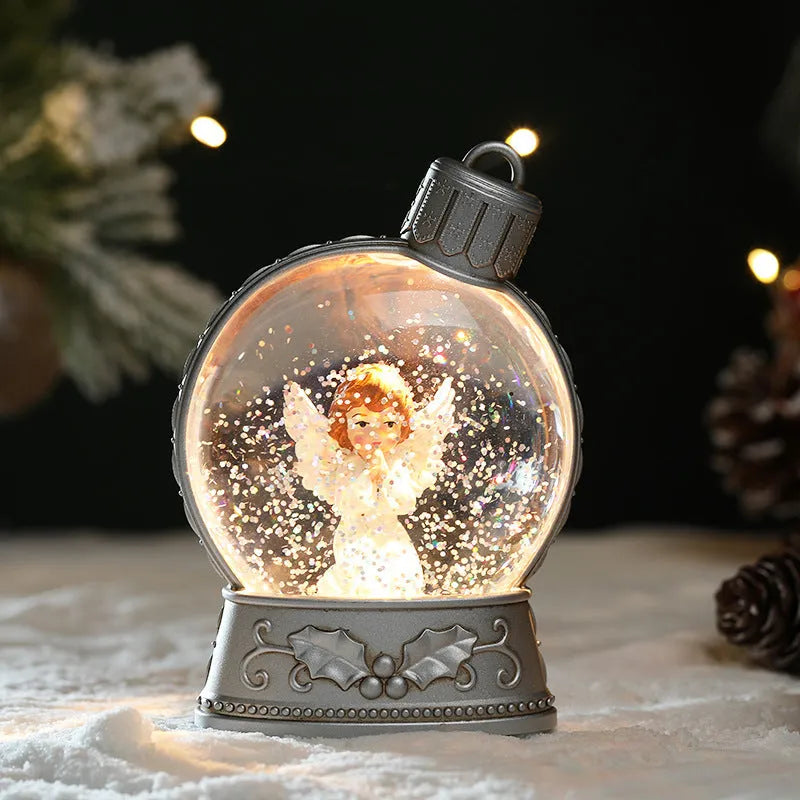 LED Christmas decoration light with simulation flame effect in snowman design