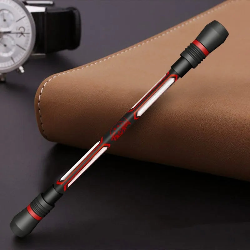 White rotating gel pen with frost silica grip and 0.35mm tip