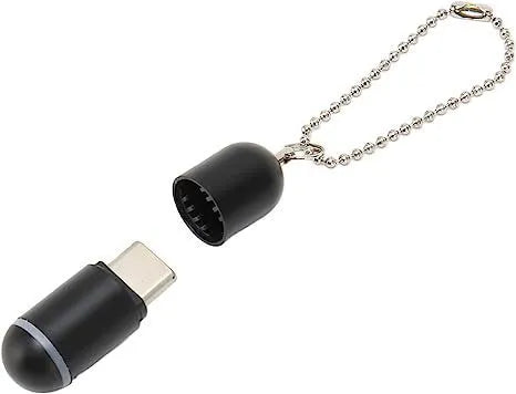 Capsule-shaped black infrared remote emitter for mobile phone charging ports