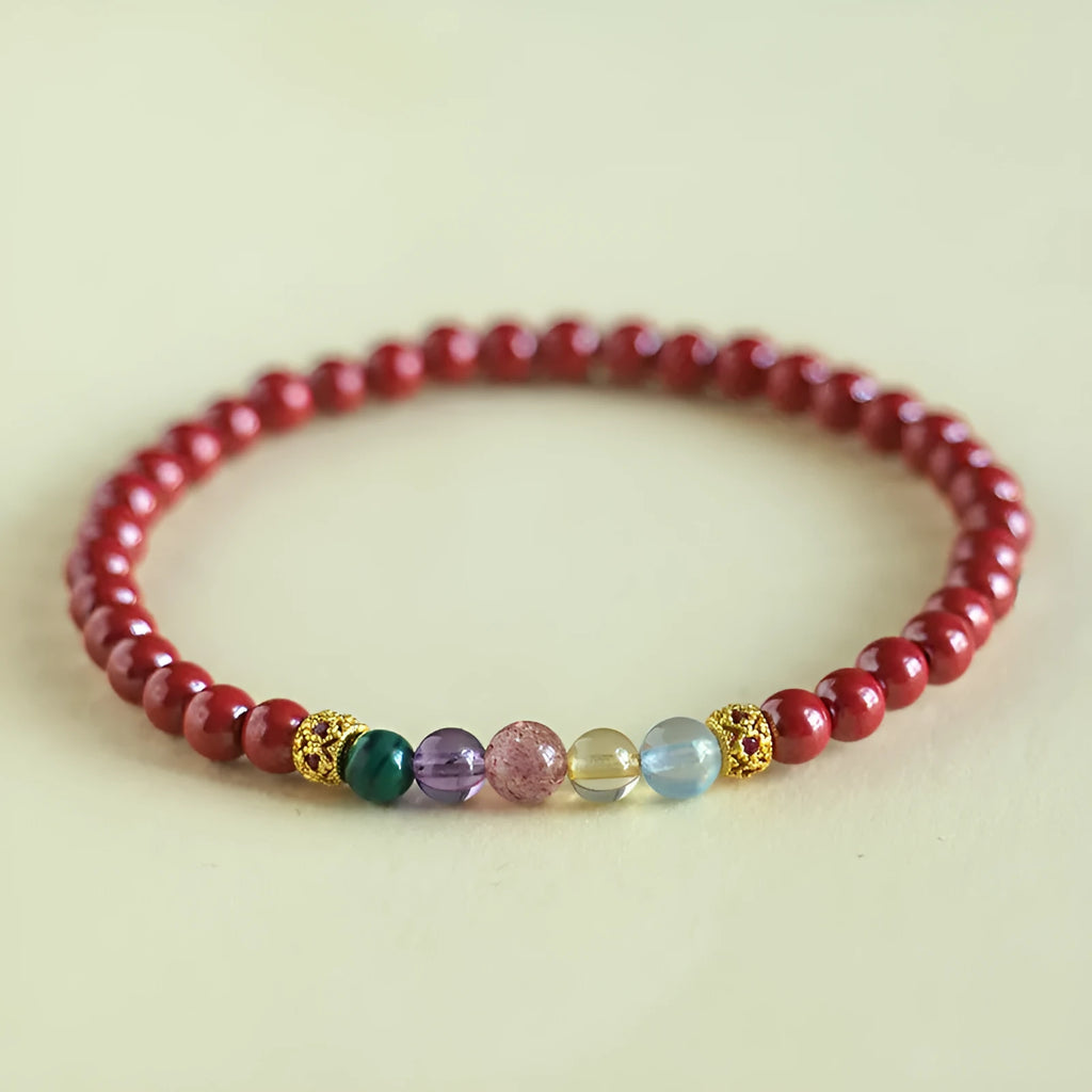 Purple gold sand crystal string bracelet with hand-strung beads in couple style design