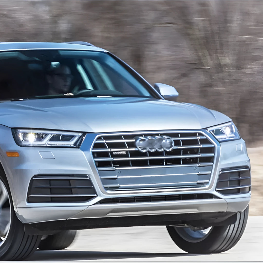 Black ABS plastic front bumper lower grille fog light frame for Audi Q5 2018-2022.