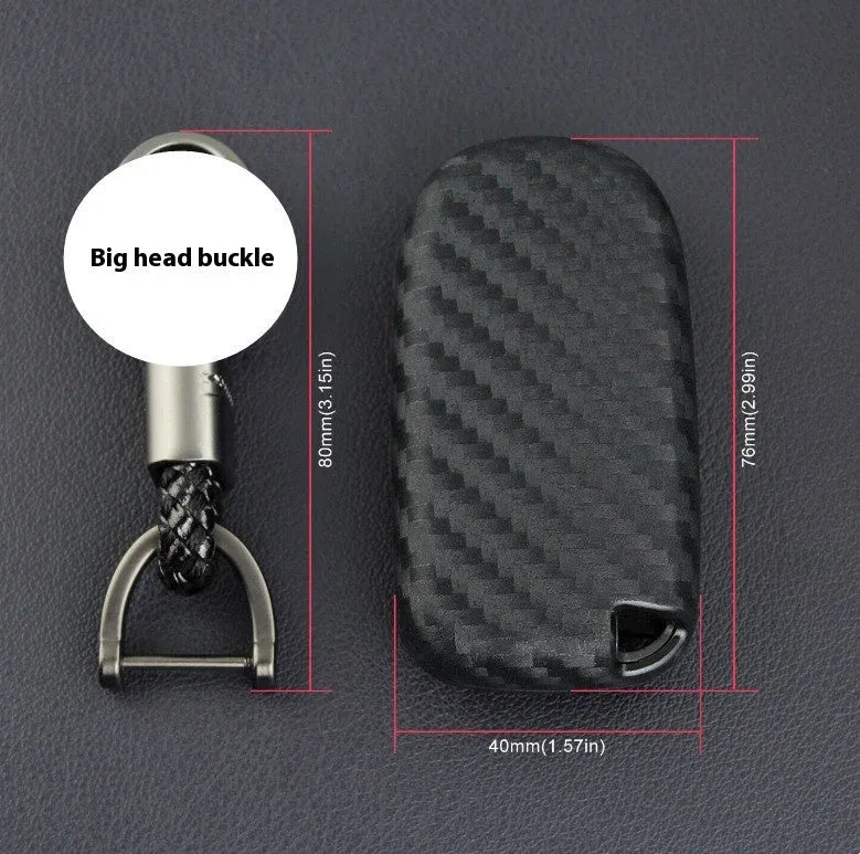 Silicone protection case for Dodge Chrysler Fiat car remote key with carbon fibre texture