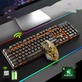 T3 wireless keyboard and mouse set with backlit keys on a desk