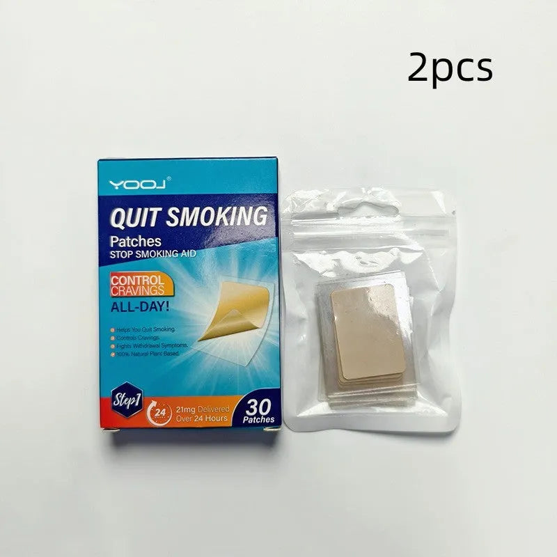 Box containing 30 plant extract nicotine cessation patches for men and women