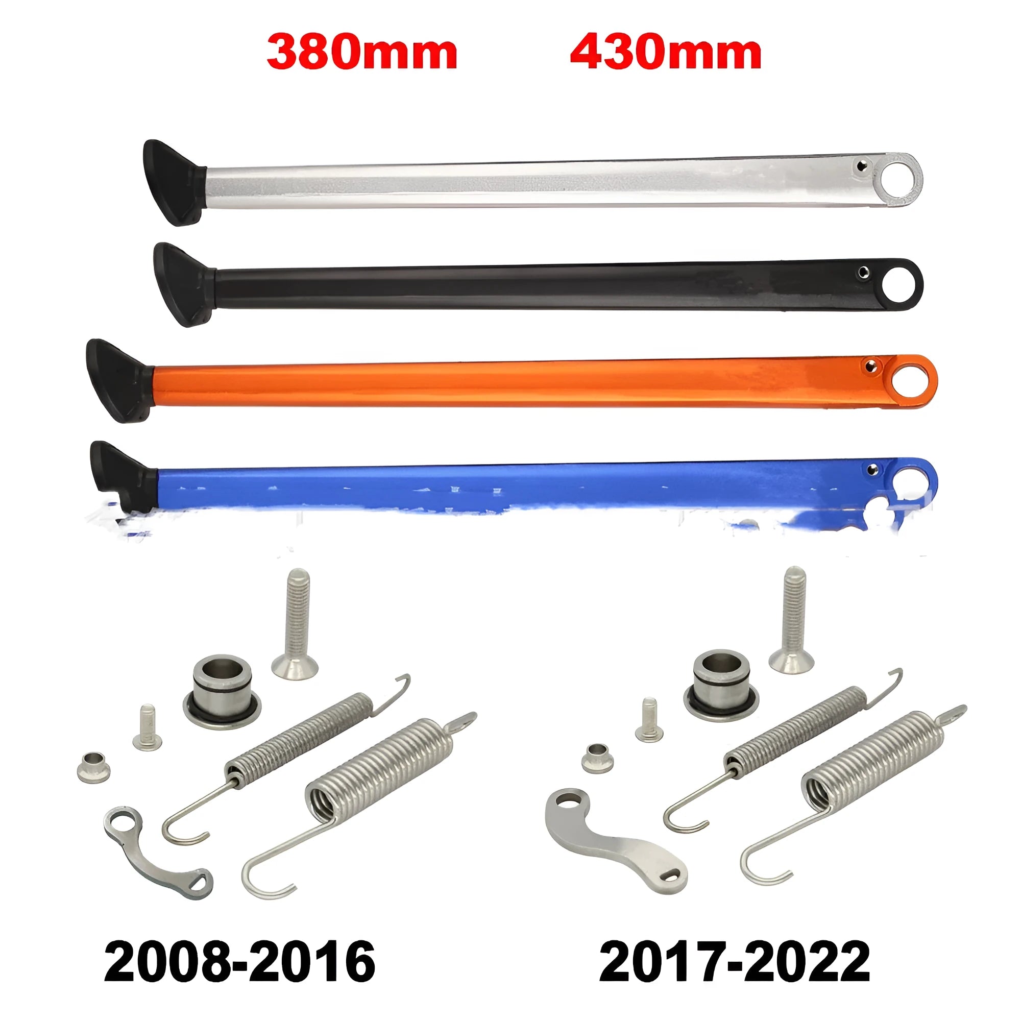 Scrambling motorcycle side stand side support for KTM and HUSQVARNA, 38cm length, black finish