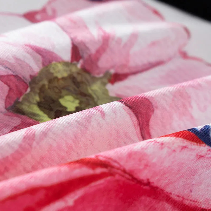 Ice silk men's underwear with fashion printing patterns and mid-waist design on breathable polyester fabric