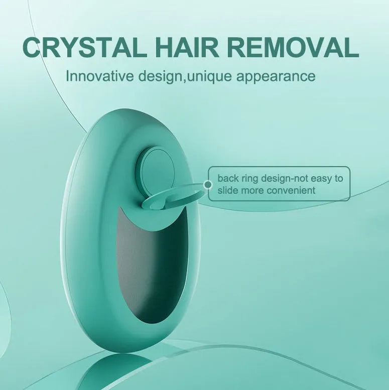 CJEER crystal hair removal device with nano-glass surface and metal finger ring in green purple black colours
