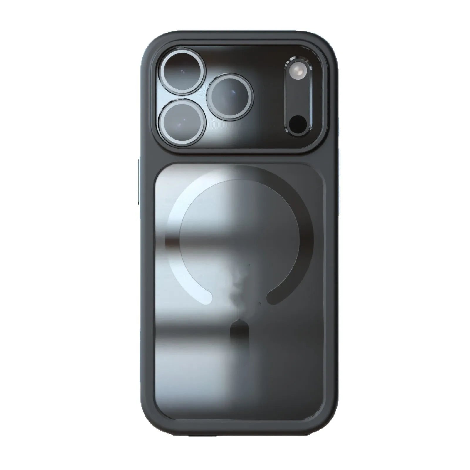 Two-in-one magnetic phone case for iPhone 17 Pro Max in black, showing shockproof construction.