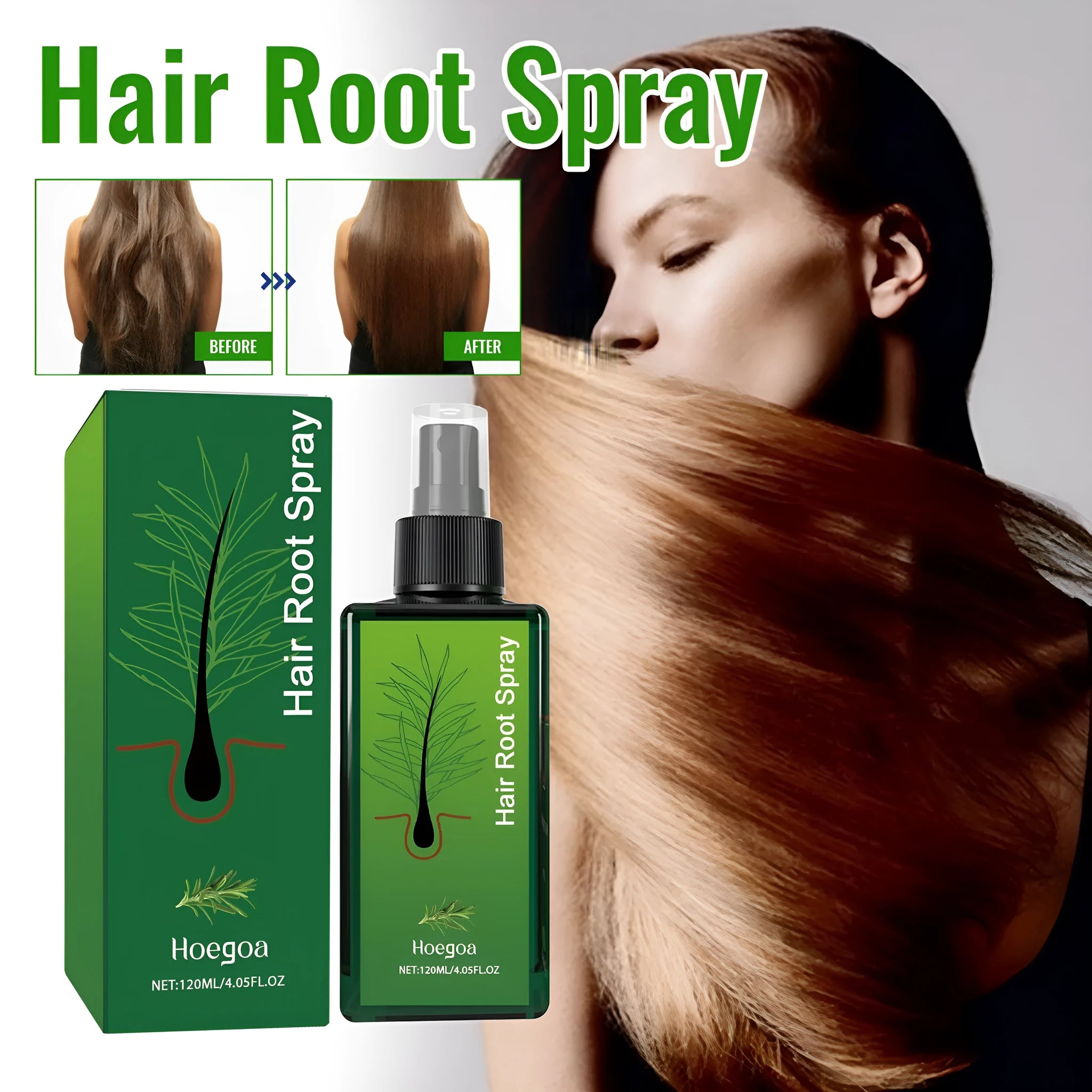 120ml bottle of rosemary essential oil hair spray for dense hair growth treatment