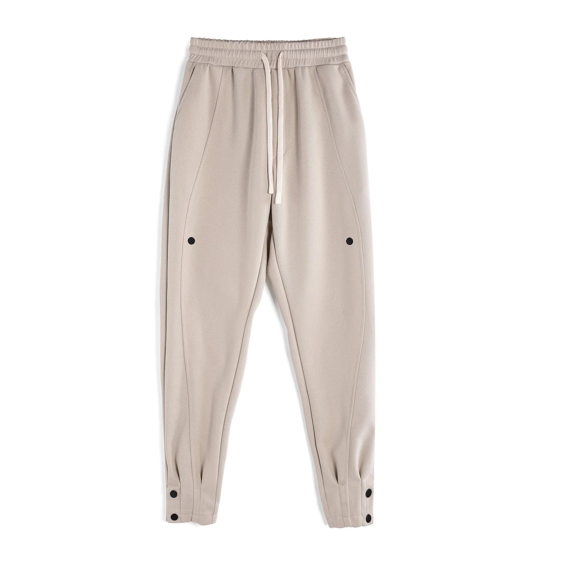 Men's loose-fit cotton casual trousers in light blue, mid-waist design, available in sizes M to XXXL