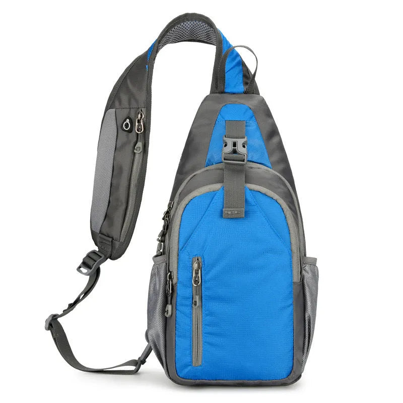 Nylon chest crossbody bag for sports outdoor casual use available in seven colours