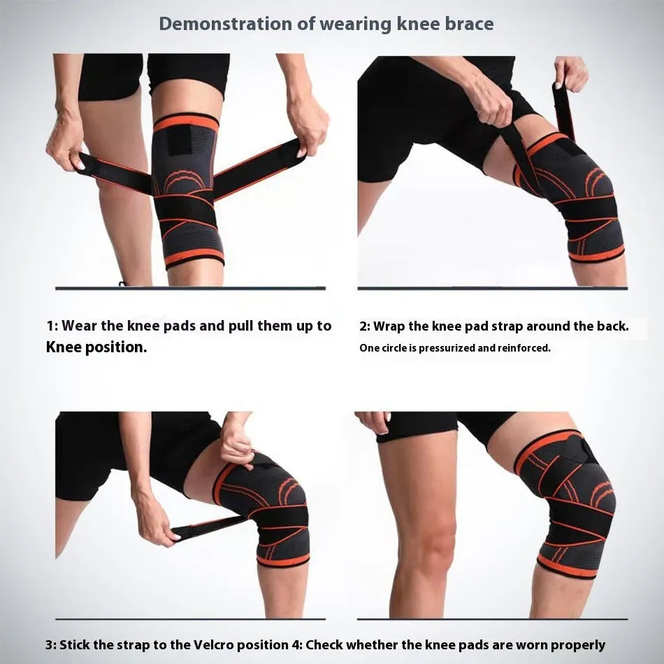Non-slip sports knee pads in various colours for fitness, running, and basketball protection.