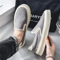 Men's summer breathable canvas board shoes in MX-HK202 Black, size 39-44, side view