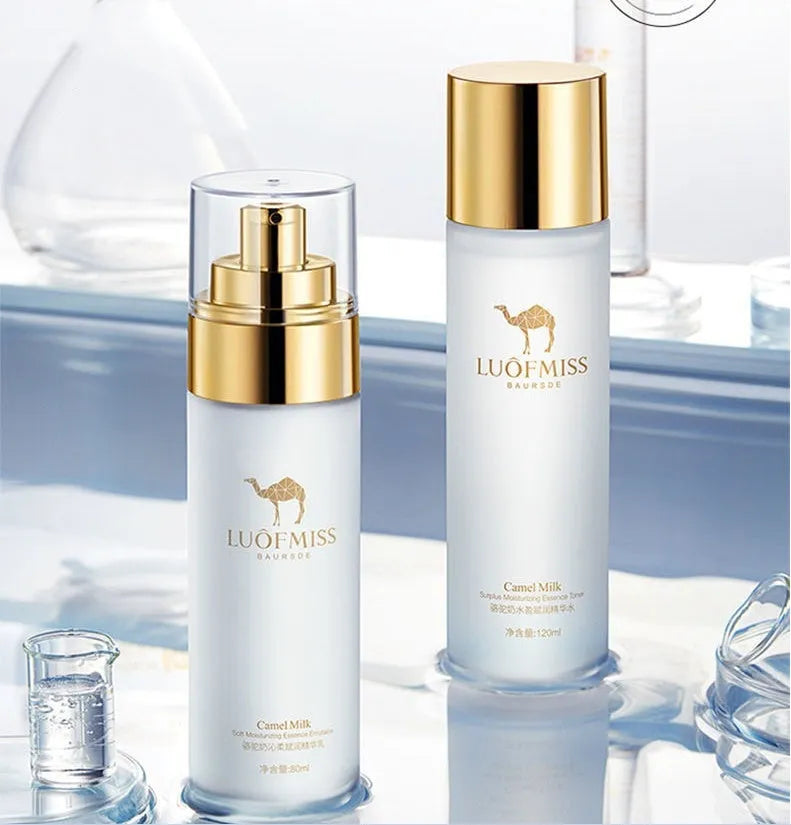 Camel milk moisturising set with 120ml water essence and 80ml milk for various skin types