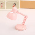 Mini table lamp with magnetic base and book clip, plastic shade, round lamp holder, white colour option