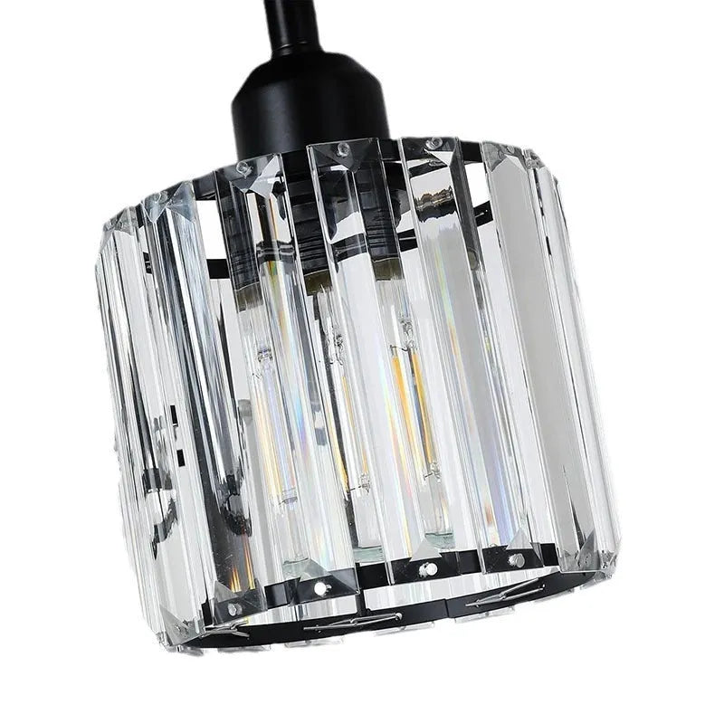 Modern crystal ceiling light in black finish with crystal accents for corridor and entrance use
