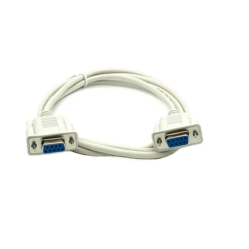 DB9 female to female RS232 cross serial cable 1.5 metres milky white