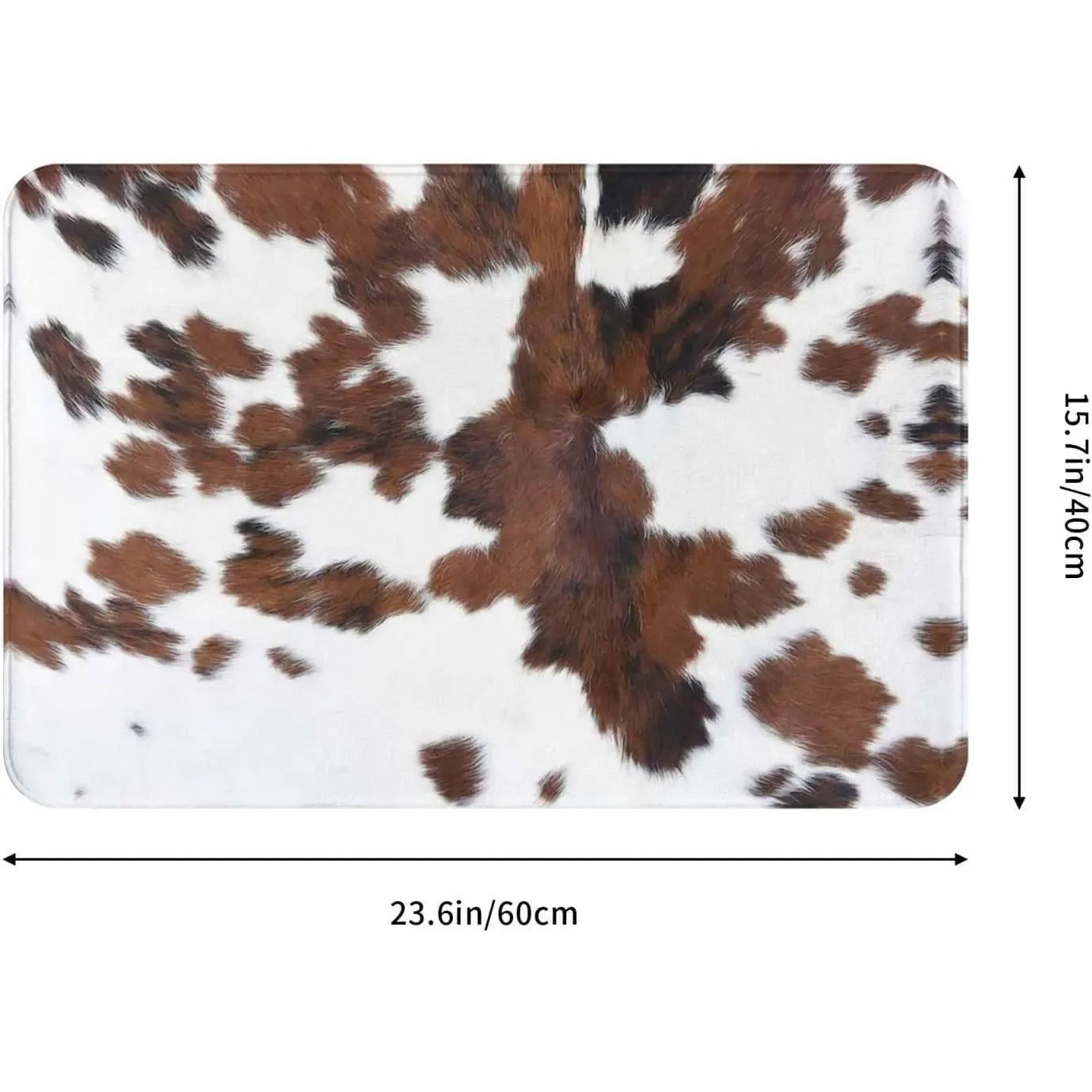Personalised square flannel floor mat showing coastal starfish and brown cow print design options