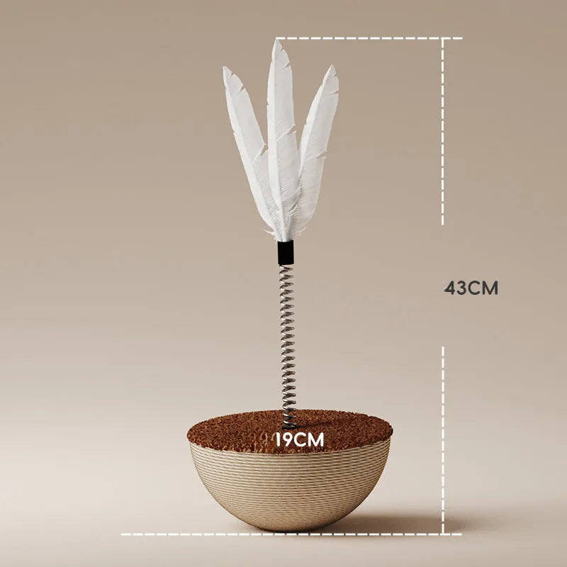 Auto-balancing cat interactive feeder toy with slow feeding mechanism in three designs