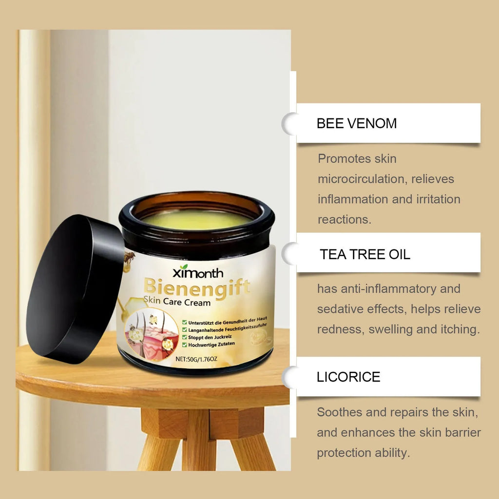 50g pot of bee venom herbal blend moisturising body cream for neck and skin