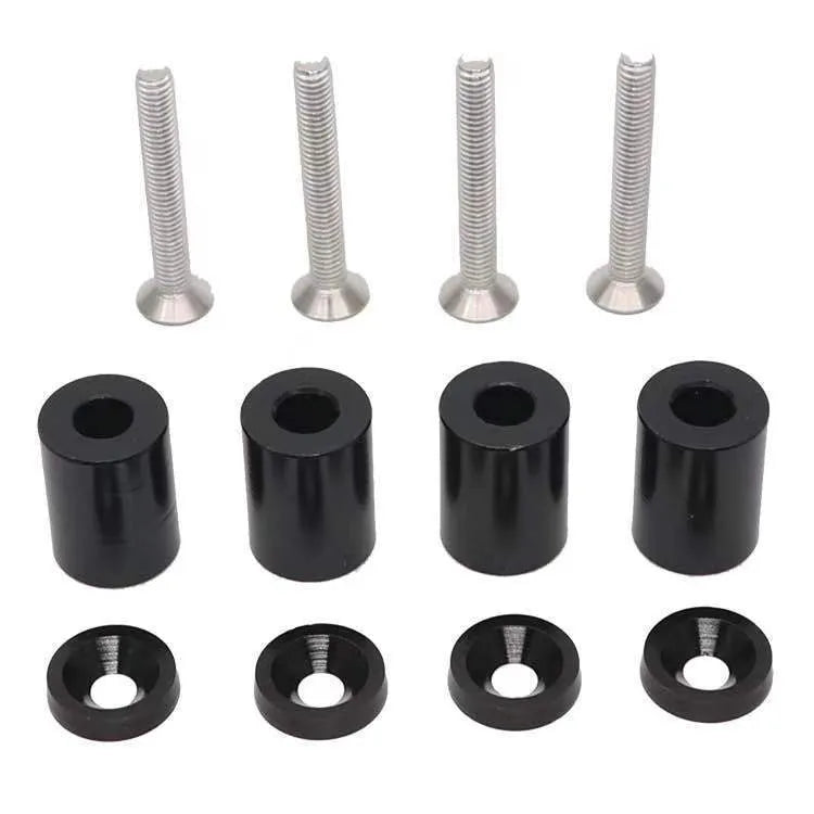 Aluminium machine cover pad height sheet for car modification with screws, nuts and washers