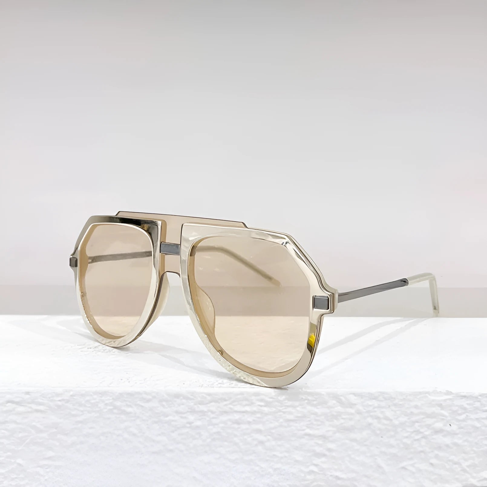 Women's large frame sunglasses with black leopard print pattern and elliptical shape