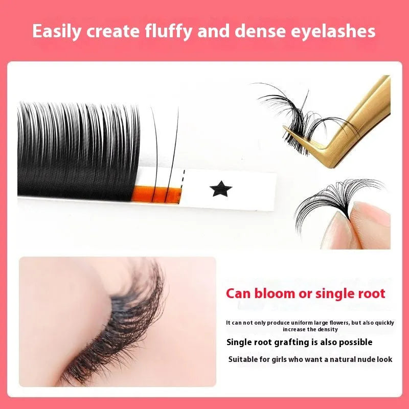 Pack of dense 16-row false eyelashes made from mink hair in various lengths from 8mm to 18mm.