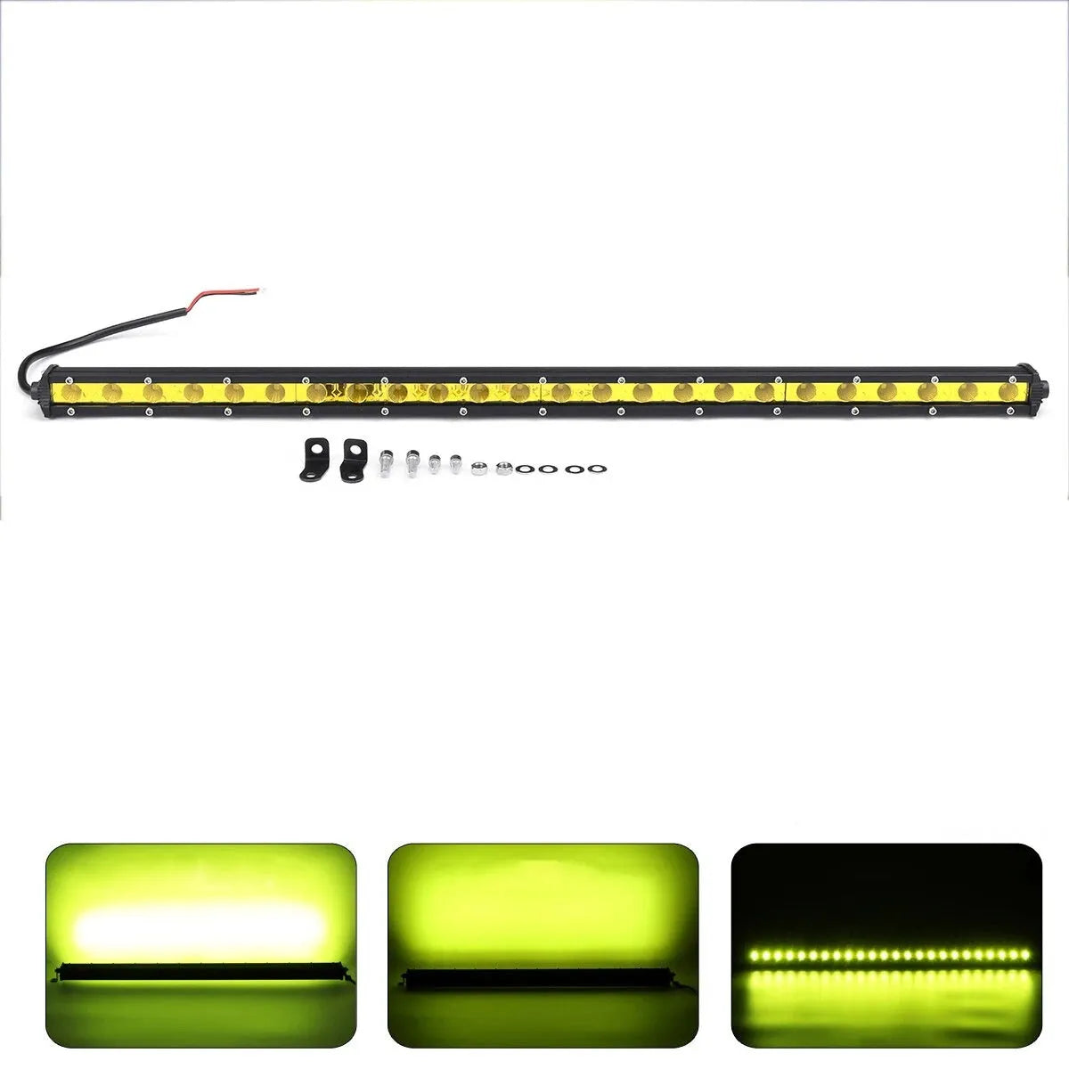 25 inch aluminium single row LED car light bar with mounting brackets