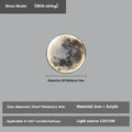 Moon wall lamp decorative wrought iron acrylic background light 24cm diameter lunar model