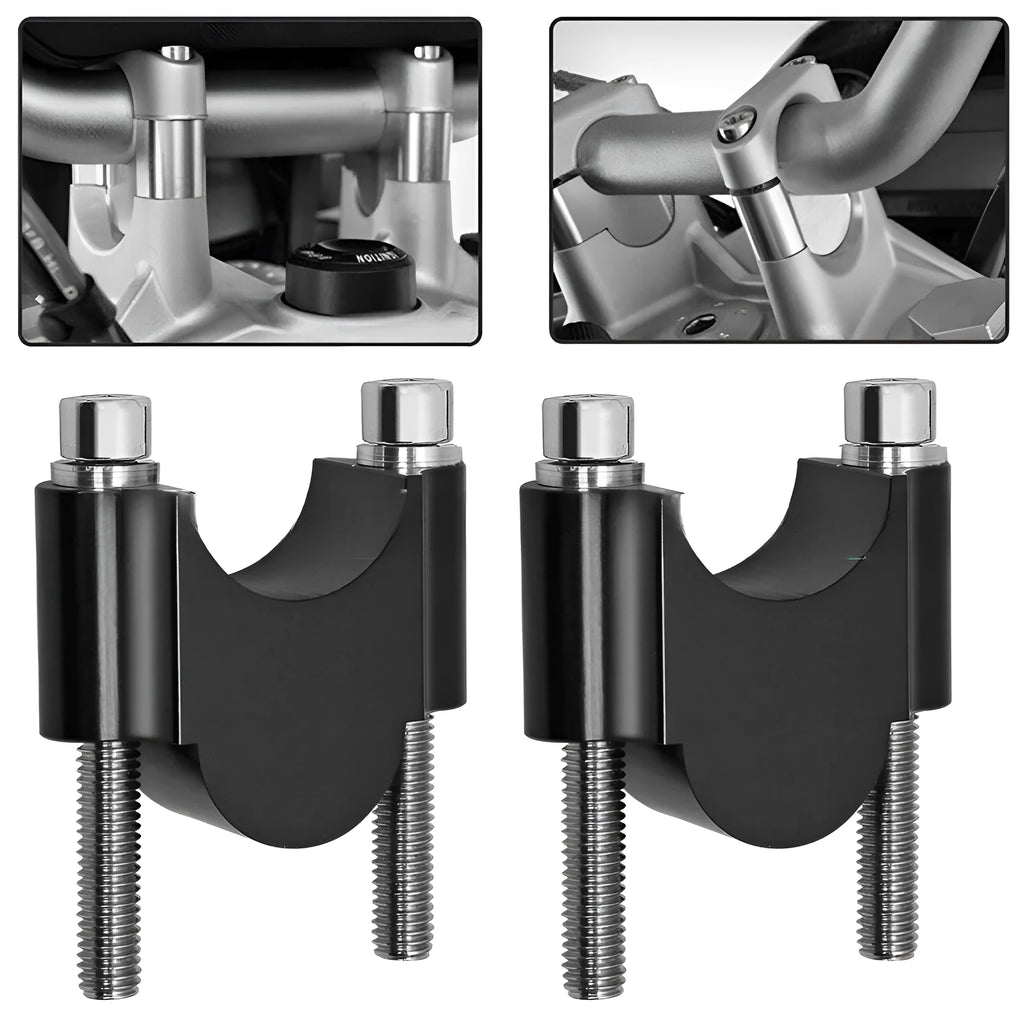CNC aluminium alloy motorcycle lifting code in 22mm black finish on workbench