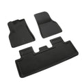 TPR floor mat set for Tesla Model Y including foot mats, front storage box mat, and tailbox mats
