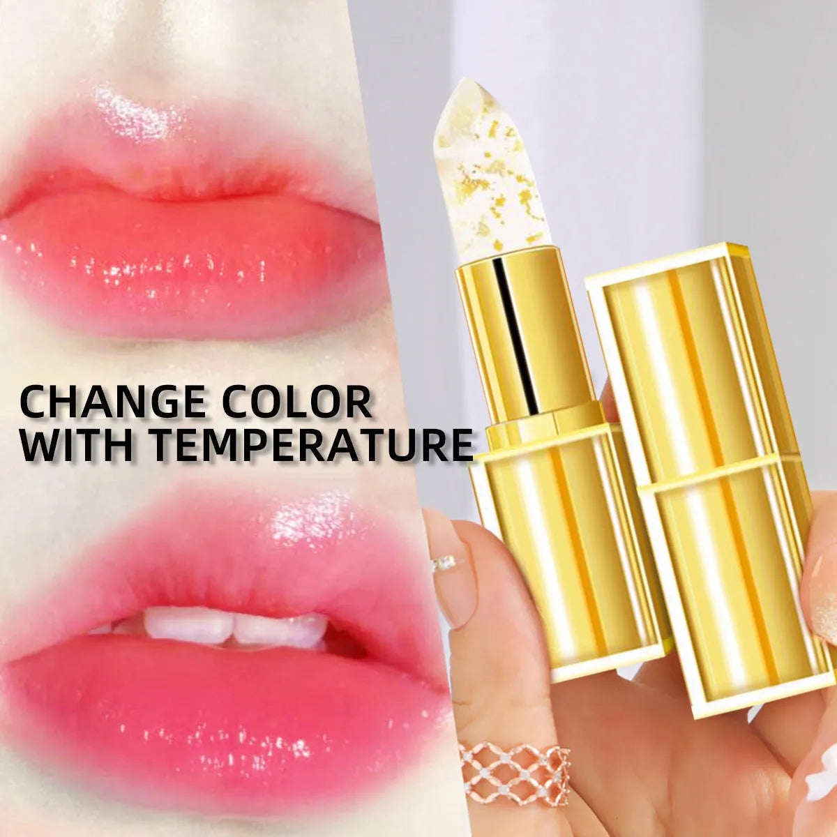 Anti-smudge gilding warm colour-changing lipstick in 3.5g size with 3-piece packaging