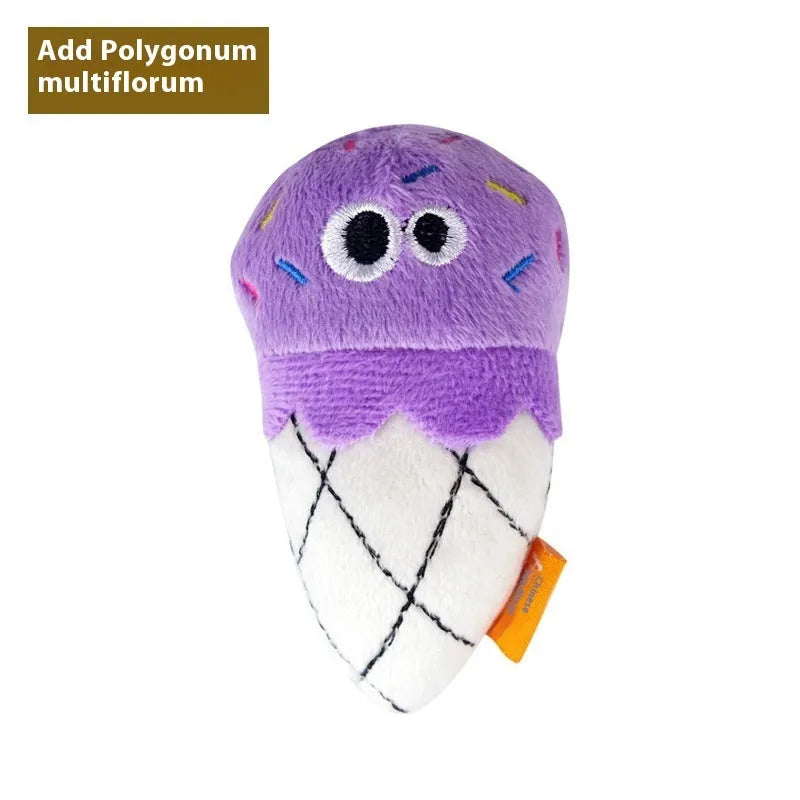 Tiantianmao polygonum multiflorum wooden cat toy with catnip plush in burrito shape