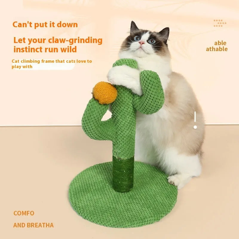 Masson cactus-themed cat scratching pole and climbing frame toy for pets.