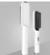 Professional hair straightener brush with tourmaline ceramic heat conductor, 16 gears, and anti-scalding design in gold and white.