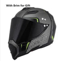 Full face dual-use off-road helmet in ABS with pull-down visor, multiple colour options