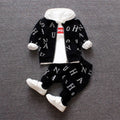 Children's red and white polyester-vinylon clothes set with long sleeves in four size options