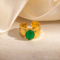 Titanium steel gold multicolor adjustable open ring for women, U-shaped circle style, eight colour options