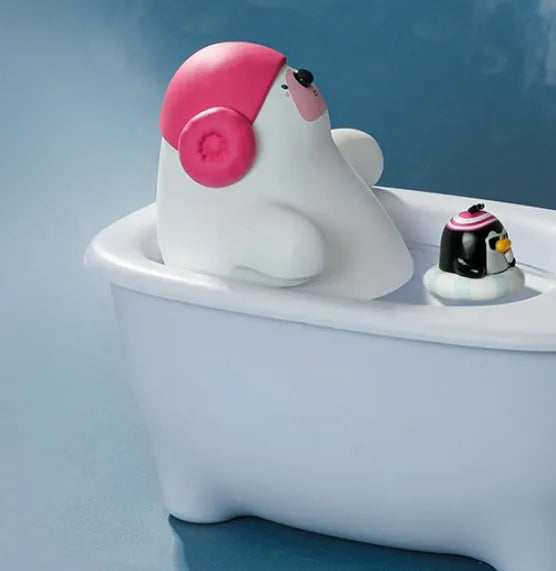 White USB-powered desktop air humidifier with large water tank on a desk.