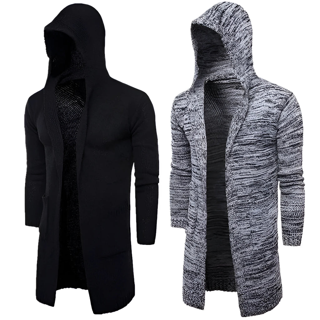 New fashion mens cardigan sweater in wool blend, available in black and gray, Asian sizes L-XXL