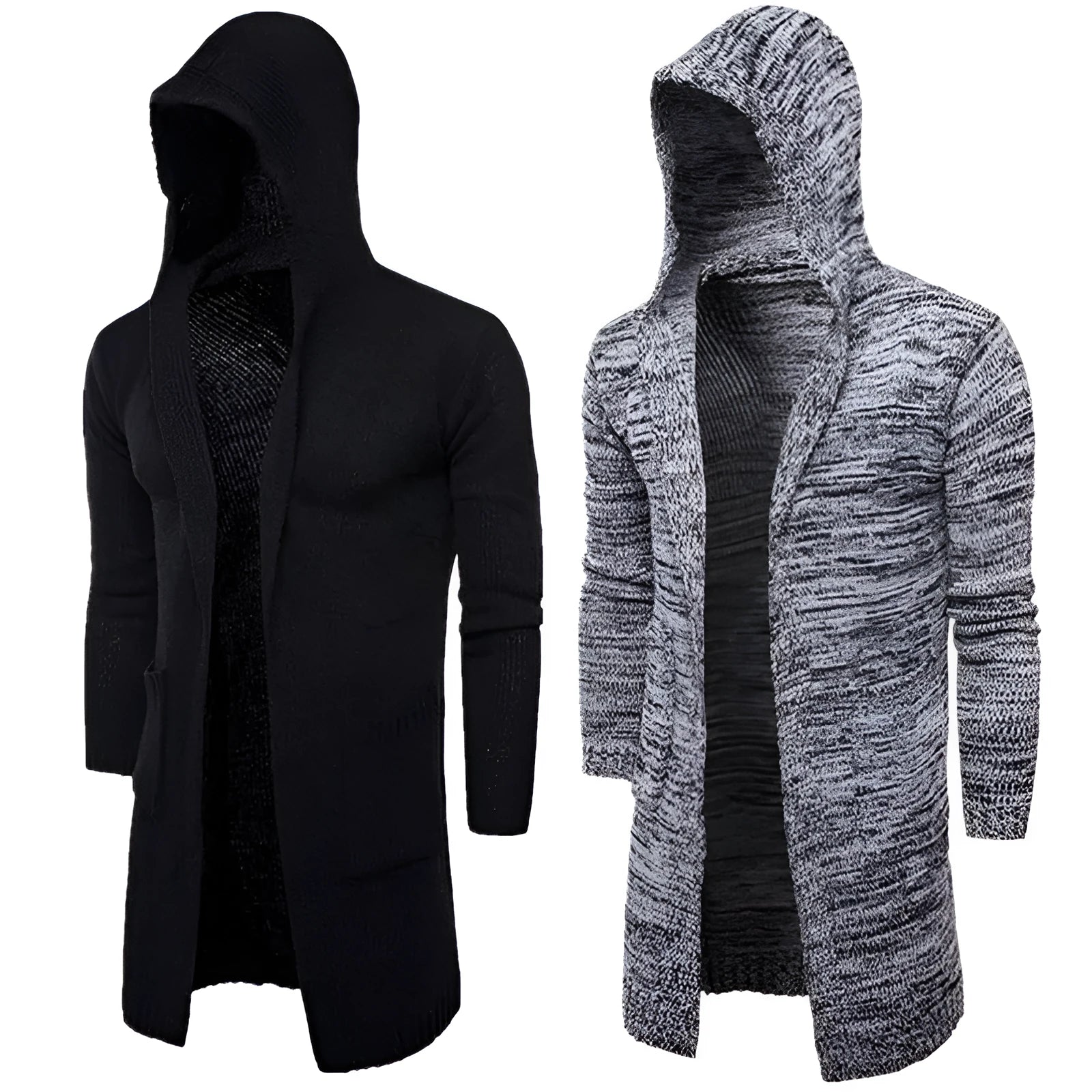 New fashion mens cardigan sweater in wool blend, available in black and gray, Asian sizes L-XXL