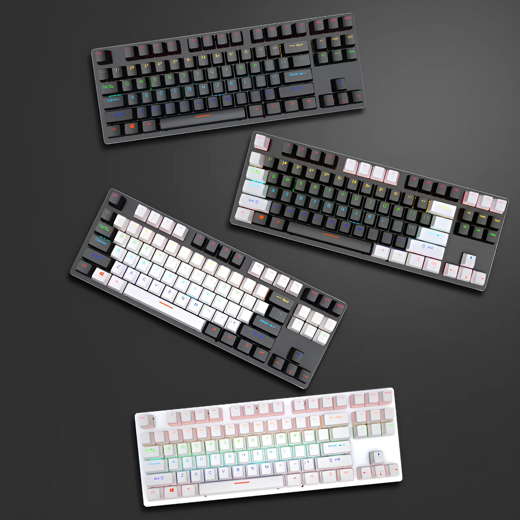 Crack K550 wired green axis mechanical keyboard 87 keys USB black cyan shaft