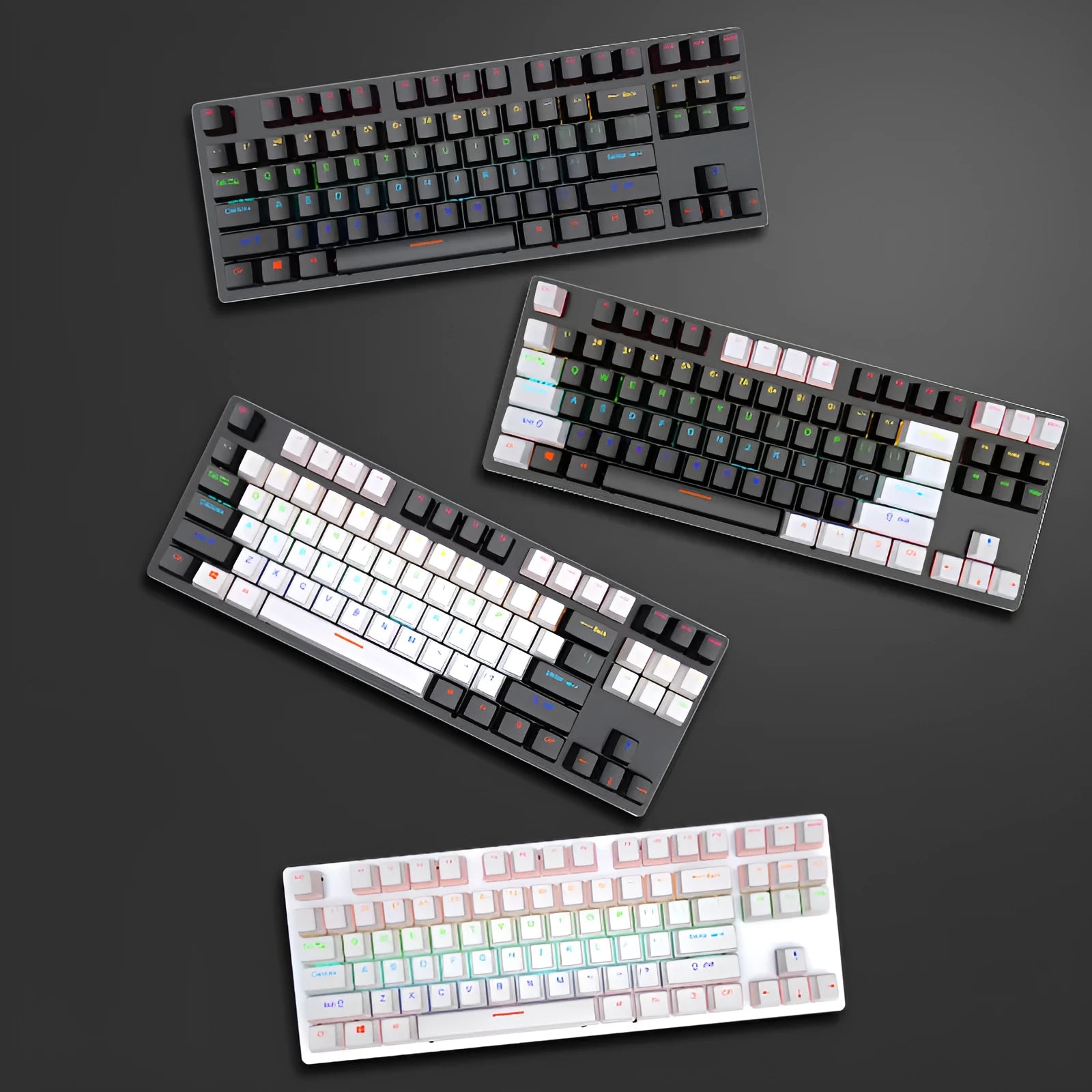 Crack K550 wired green axis mechanical keyboard 87 keys USB black cyan shaft